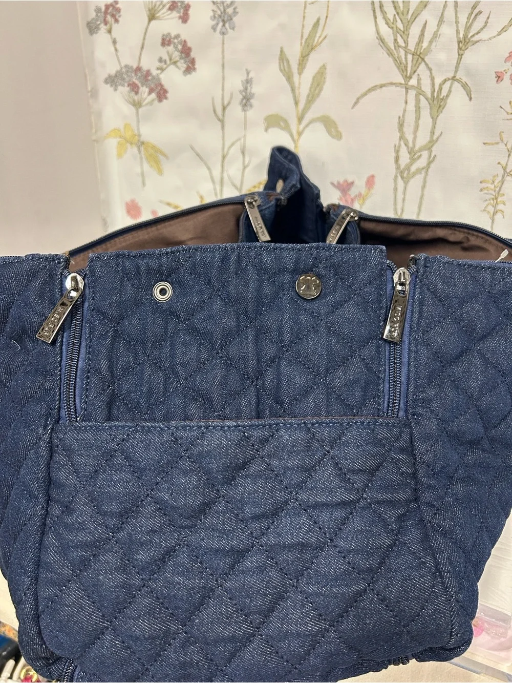 Quilted Navy Pet Carrier Tote with Shoulder Straps - Brand: